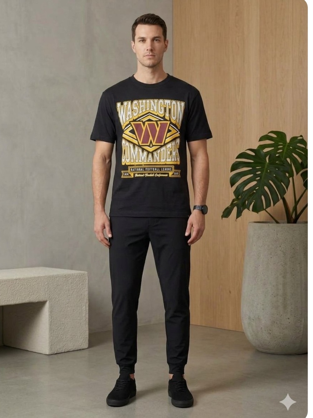 47 brand black Washington commanders tee shirt unisex mens NFL new L